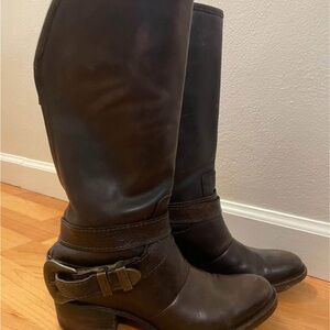 FREEBIRD | KNOX Steve Madden Brown Leather Heeled Boots *Used Great Condition*